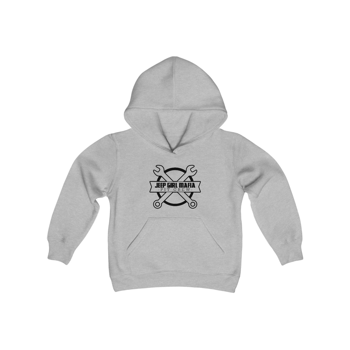 Pit Crew Logo | Youth Heavy Blend Hooded Sweatshirt
