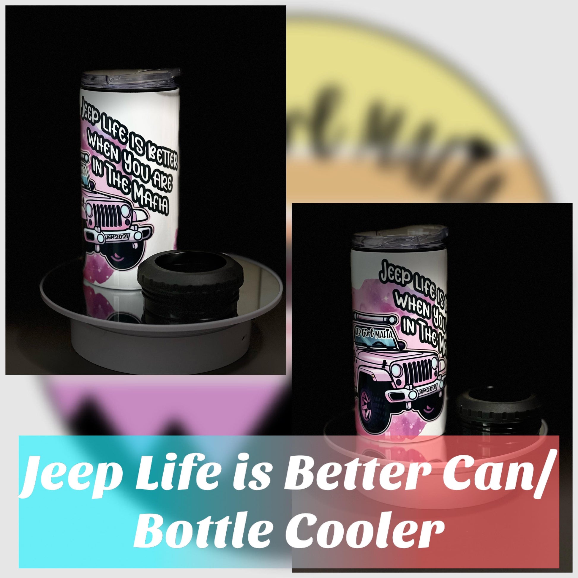 4 n 1 Slim Tumbler, Can/Bottle Insulator/Koozie - 160z – Jeep Girl Mafia  Club