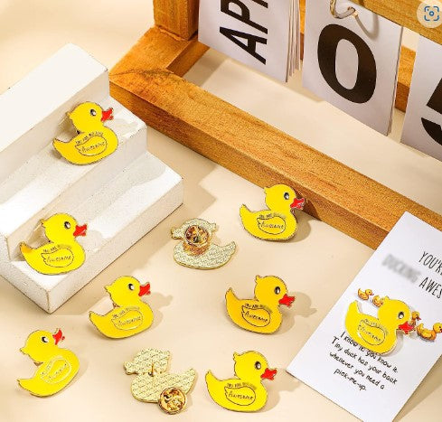 Ducking Awesome Pins/Brooch with Card -